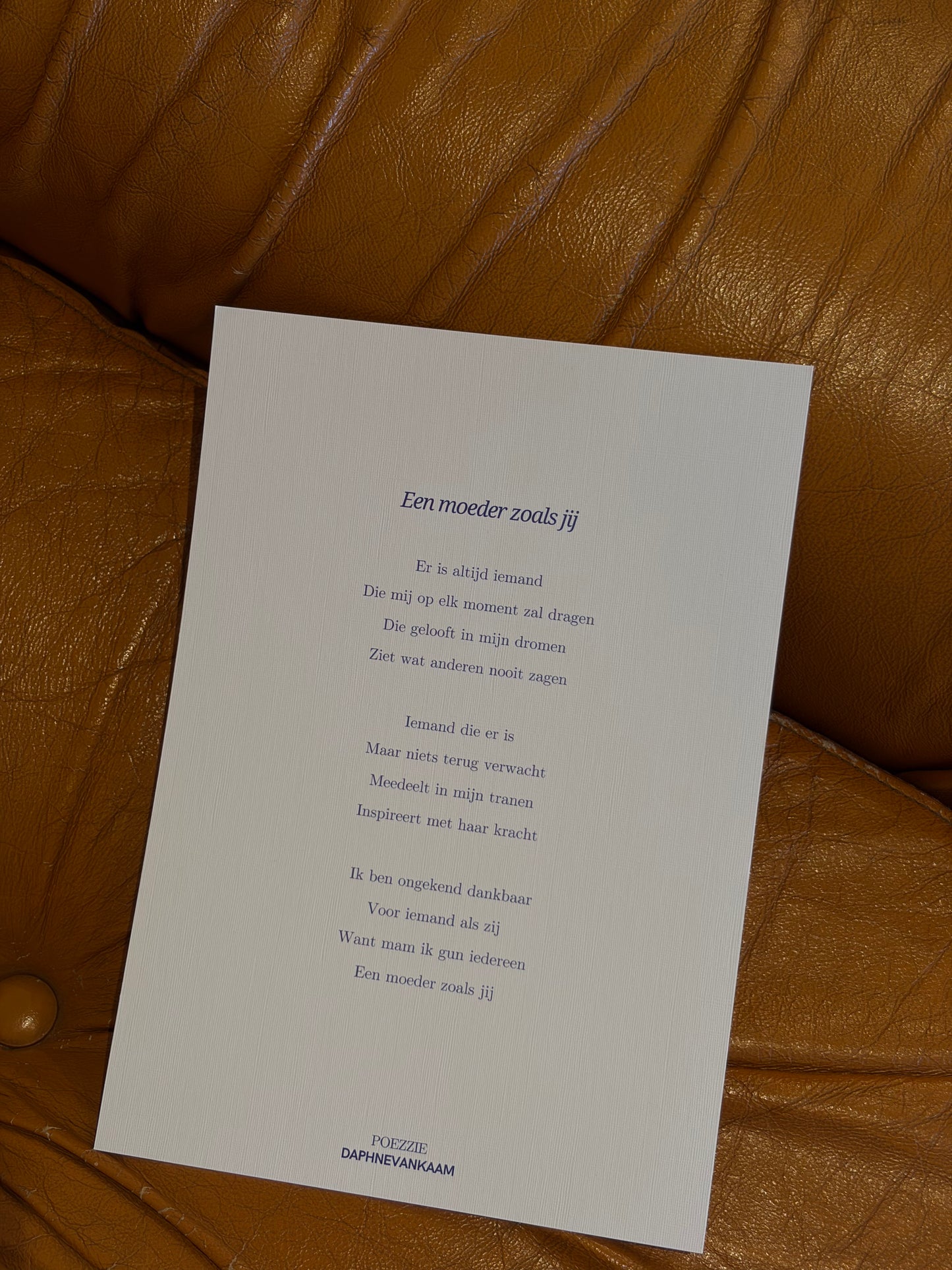 Kaartje 'Een moeder als jij' Poëzie pre-order