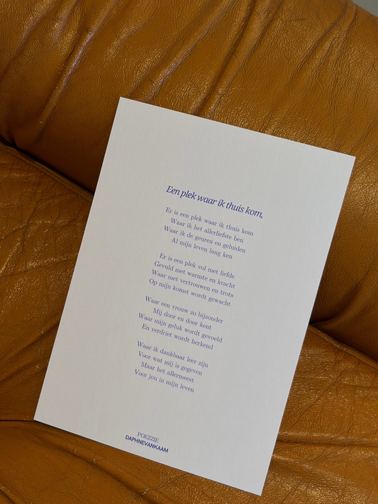 Kaartje 'een plek waar ik thuiskom' Poëzie pre-order