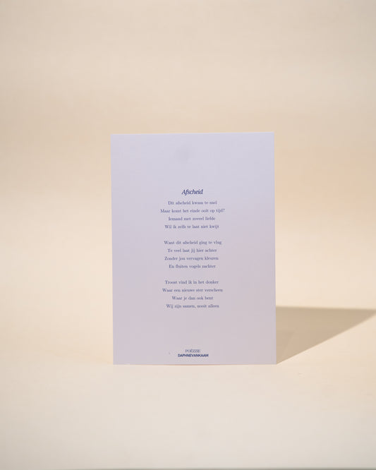 Kaartje 'Afscheid' Poëzie